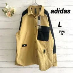 未使用タグ付き adidas アウトドア 長袖シャツ L ベージュ✖️黒