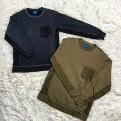 2点セット BEAMS ビームス 異素材切替 ポケットスウェット トレーナー Sのサムネイル