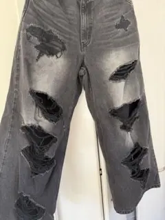 HARE ダメージワイドデニムパンツ