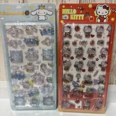 【2枚セット】キティ＆シナモロール硬い立体シール