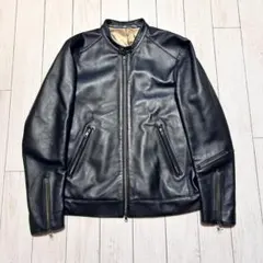 THE SHOP TK シングルライダースジャケット ラムレザー M ブラックのサムネイル