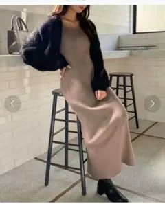 ナイスクラップ　ふわモテあざとワンピース　フェザー　グレイル　ブラック