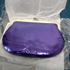 【新品・未使用品】チェーン付　がま口財布　紫　パープル