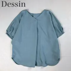 デッサン Dessin 美品 Ｖネック ボリュームスリーブ 半袖ブラウス ワイドのサムネイル