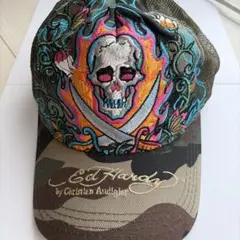 Ed Hardy スカル刺繍 キャップ
