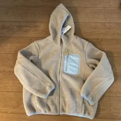ユニクロ　ボアフリース　フルジップパーカ　Mサイズ ベージュ フリースジャケット