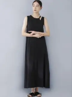 美品　ナノユニバース　カップ付きアシメタンクレイヤードワンピース