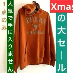 スウェット　パーカー フーディ　人気　LONGHORNS used 古着　XL