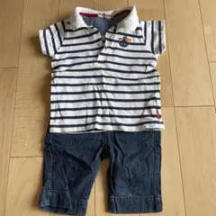 ミキハウスの半袖ポロシャツ・デニムセット　80cm