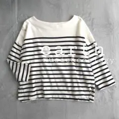 美品☆earthmusic＆ecology7分袖ボーダーカットソー