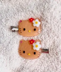 SALE中 日焼けキティー 前髪クリップ ヘアクリップ ヘアピン ハローキティー