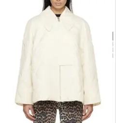 GANNI アイボリー キルティングジャケット