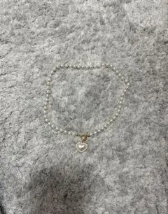 パール ハート型チャーム ネックレス