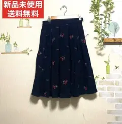 ジョーゼット　花刺繍　フレアスカートのサムネイル
