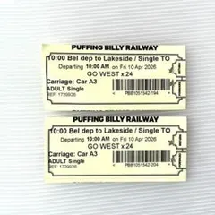 Puffing Billy Railway乗車券 2枚のサムネイル