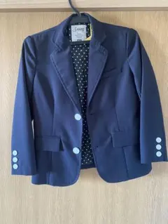 ネイビー ジャケットとグレー パンツ セット