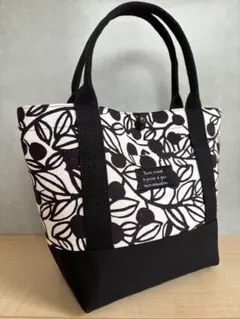 北欧ブルーベリー柄ハンドメイド ミニトートバッグ