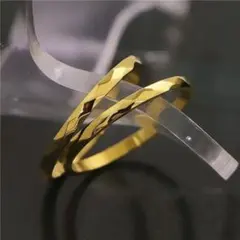 カットリング ステンレスリング ステンレス指輪 ピンキーリング ゴールド