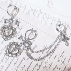 量産型イヤリング イヤーカフ ふりる十字架 イヤリング