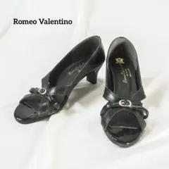 Romeo Valentino パンプス 24.5cm レザー オープントゥ