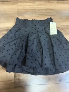 黒ドット柄フレアスカート Lサイズ ドット　水玉スカート　ミニスカート