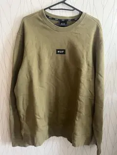 最終価格！HUF オリーブ トレーナー Lサイズ バックプリント グラフィック