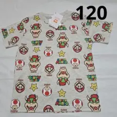 120cm　半袖Tシャツ　スーパーマリオ　総柄のサムネイル