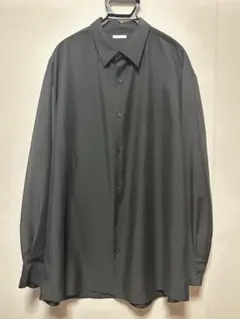 GU イージーケアシアーオーバーサイズシャツ(長袖) BLACK L