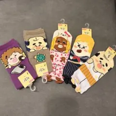 あしもとさん家　おもしろ家族柄　ソックス　靴下 親父5個セットパパ父ママ母ギャル