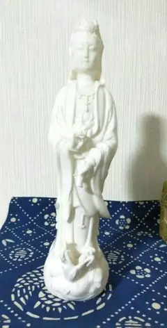 ⭐高橋道八造 珍品！遺品 極めて稀 仏教美術 白磁 観音菩薩立像 仏像 骨董品 仏像・八体仏 高岡鋳物 普賢菩薩 15cm (BZ-004) 辰・巳年生まれ