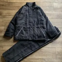 NIKE ナイキ 中綿入り トラックスーツ セットアップ ブラック 刺繍ロゴ M