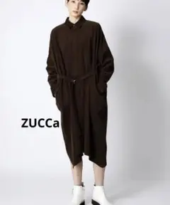 美品 ZUCCa シャツコート ワンピース　ブラウン