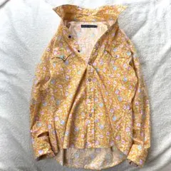 値下げ美品RALPH LAUREN 花柄 ブラウス 半袖 ボウタイ レッド S - メルカリ