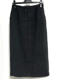 ダークグレー タイトロングスカート スリット入り