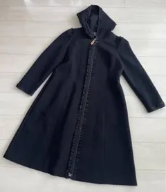 【極美品】エムズグレイシー　ロングコート　ビジュー　フリル　ノーカラー　黒 2025年最新】エムズグレイシー コートの人気アイテム - メルカリ