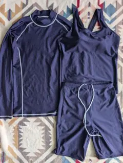 ネイビー （女子用）スイミング水着 （LL）ラッシュガードセット