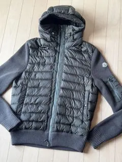 あんしん鑑定】極美MONCLER ニット切替 ダウンジャケッブラック - メルカリ
