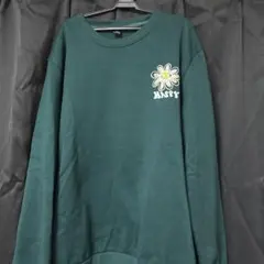 ダークグリーン 花柄トレーナー Mサイズ