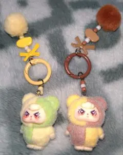 人気キャラクター　ラブブベビースリーキャラクターキーホルダーセット