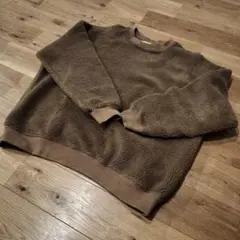 iD アーバンリサーチ　フリース クルーネック トレーナー ブラウン