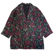 coqule コクレ 花柄刺繍 五分袖テーラードジャケット ブラック - メルカリ