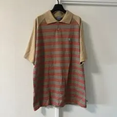 ビンテージ　ストライプデザイン Lサイズ ポロシャツ