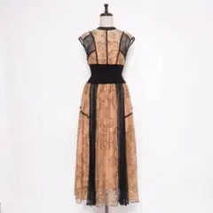 SNIDEL 20SS スイッチングレースドレス ベージュ サイズ0*KD969