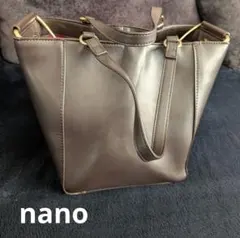 ナノユニバース　スクエア　ハンドバッグ　2way 　茶色　ボルドー