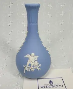 ウェッジウッド　青　花瓶 未使用】ウェッジウッド WEDGWOOD 花瓶 クリスタルガラス