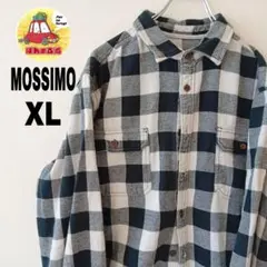 USA古着 MOSSIMO ネルシャツ　XL ブラック　ホワイト　チェック