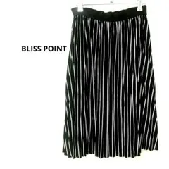 BLISS POINT ブリスポイント ストライプ柄プリーツスカート 黒のサムネイル