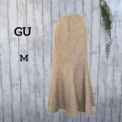 ジーユー/ロングスカート M フレア マーメイド ベージュ M ツイード 秋冬