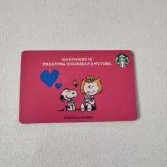 pin未削り　スタバカード　スターバックスカード　スヌーピー　ピーナッツ　ピンク