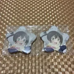 新品☆A3！☆冬組【月岡紬】アニカフェ☆等身☆ハート型缶バッジ☆2点